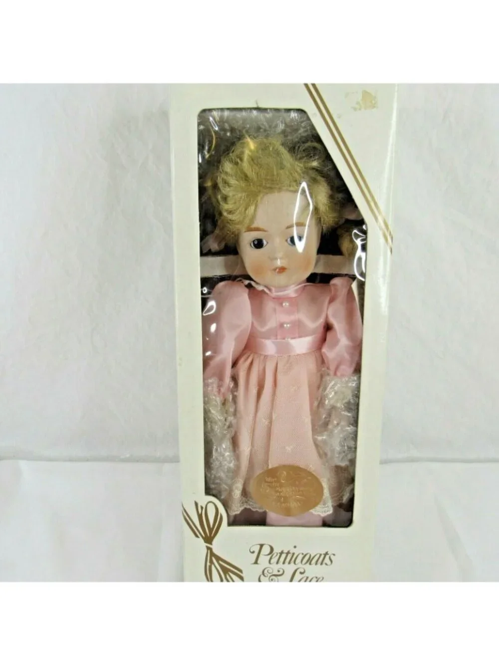 Vintage Gorham Musical Doll Tiffany Petticoats Lace 5th Anniversary Bisque 1984
